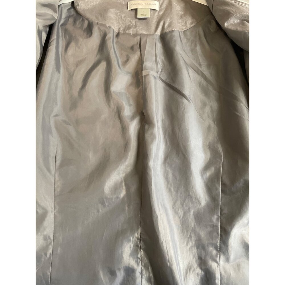 Christopher & Banks Gray Black Metallic Lined Full Zip Jacket Womens Size XL - Picture 7 of 10